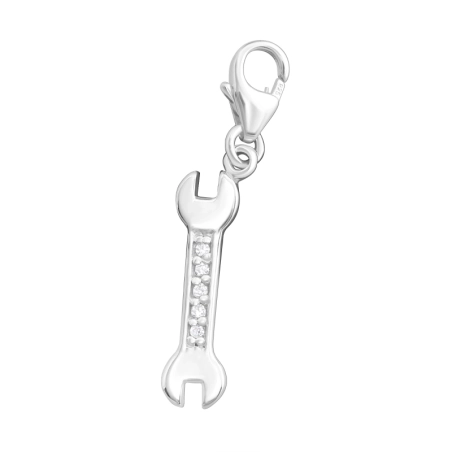 Silberner Schraubendreher Arm Anhänger mit Karabiner Schmuck | All4silver