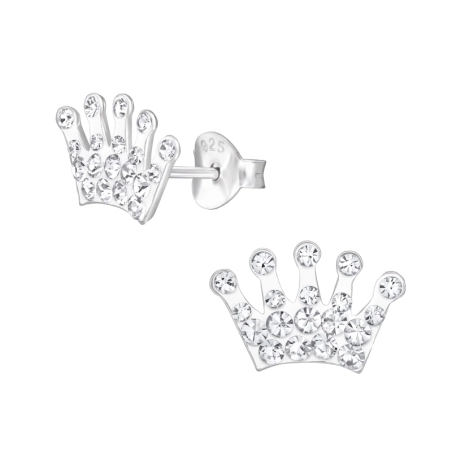 Krone Ohrstecker mit Steinen Schmuck | All4silver