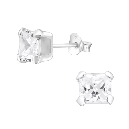 Silberquadrat 6mm Basic Ohrstecker Schmuck | All4silver