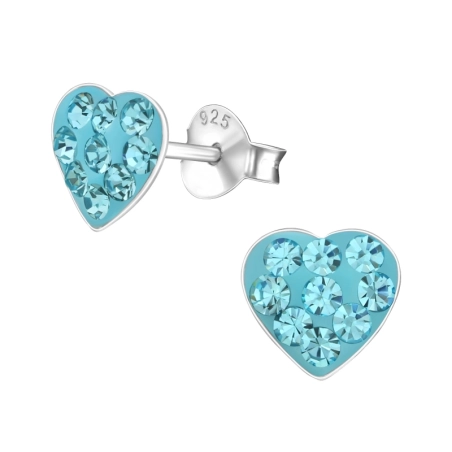Herz Ohrstecker mit Steinen Schmuck | All4silver