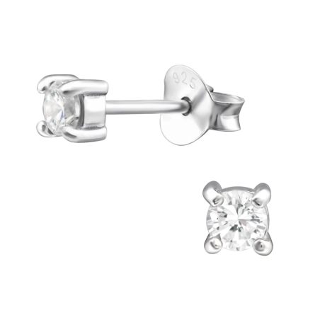 Silber rund 3mm Basic Ohrstecker Schmuck | All4silver