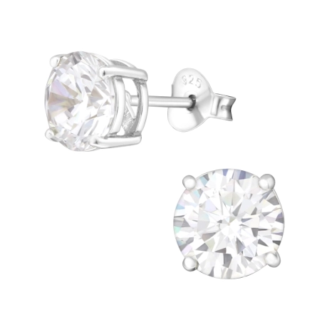 Silber rund 7mm Basic Ohrstecker Schmuck | All4silver