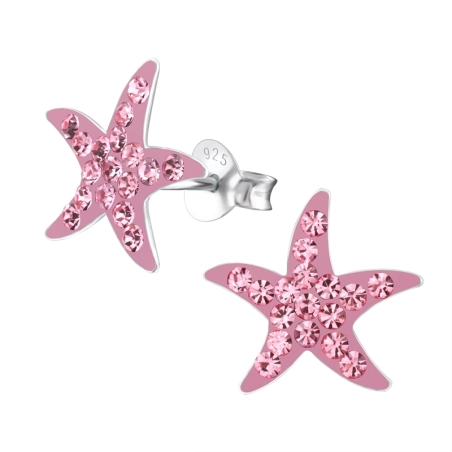 Silberner Stern Ohrstecker mit Steinen Schmuck | All4silver
