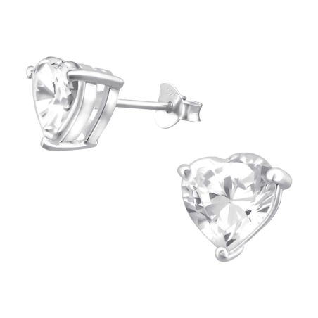 Silbernes Herz 8mm Basic Ohrstecker Schmuck | All4silver