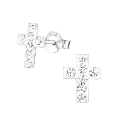 Kreuzen Ohrstecker mit Steinen Schmuck | All4silver