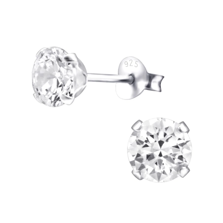 Rund 6mm Basic Ohrstecker Schmuck | All4silver