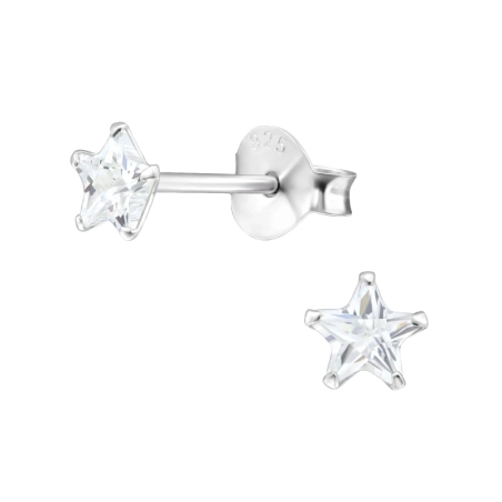 Silberstern 4mm Basic Ohrstecker Schmuck | All4silver