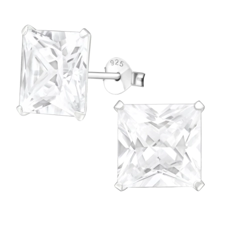 Silberquadrat 10mm Basic Ohrstecker Schmuck | All4silver