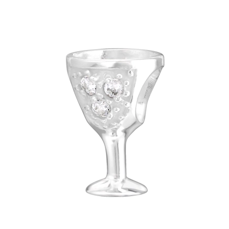 Silbernes Glas Charms Anhänger mit Steinen Schmuck | All4silver