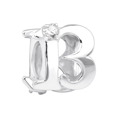 Zahl Dreizehn - Silber 925 Beads mit Zirkon/Kristall