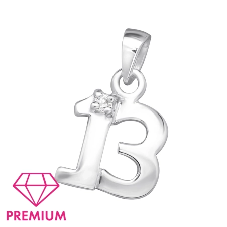 Silberne Zahl 13 - Premium* Anhänger für Kinder Schmuck | All4silver