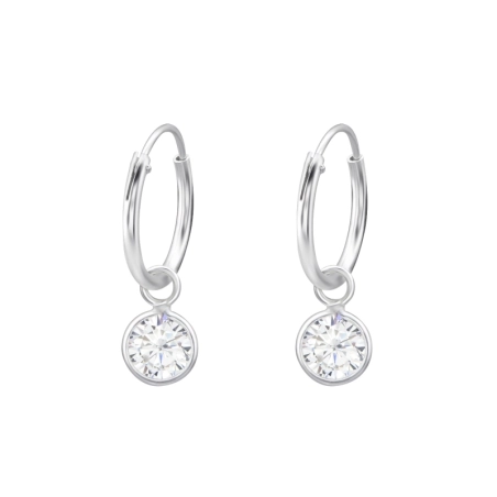 Silber 12 mm Halbkreis mit Kugel Creolen Ohrringe Schmuck | All4silver
