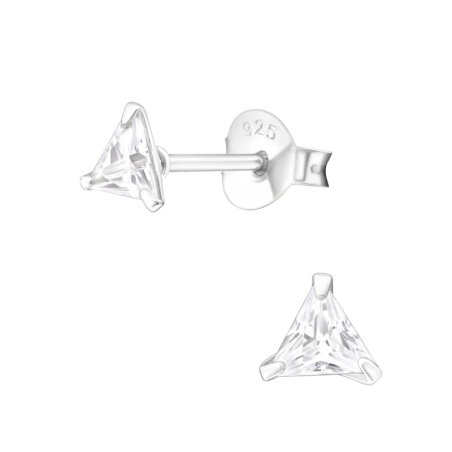 Silber Dreieck 4mm - Silber 925 Basic Ohrringe