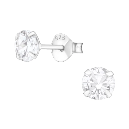 Silber Rund 5mm - Silber 925 Basic Ohrringe