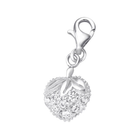 Silbernes Herz Arm Anhänger mit Karabiner Schmuck | All4silver