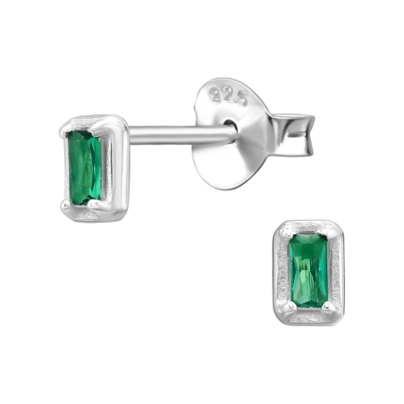 Quadratisch mit Zirkonia Ohrstecker mit Zirkonia Steinen Schmuck | All4silver