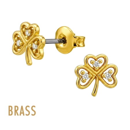 Kleeblatt, Vergoldetes Messing St. Patrick's Day Schmuck Schmuck | All4silver