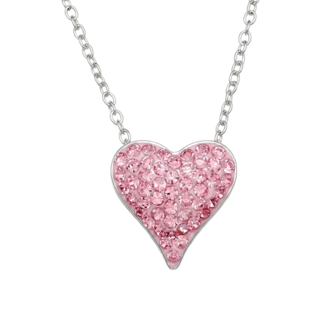12 mm 3D-Herz mit Kristalllen Valentinstag-Schmuck Schmuck | All4silver