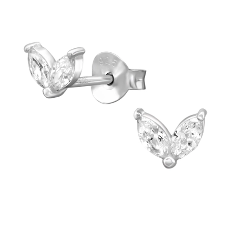 Natürliche Organische Venen nit Zirkonia Ohrstecker mit Zirkonia Steinen Schmuck | All4silver